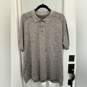 Lululemon XXL Metal Vent Tech Grey Polo Golf Shirt Collared with two small flaws